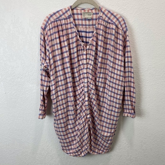 Anthropologie Saturday Sunday Plaid 3/4 Button Front Tunic Dress - Picture 6 of 15